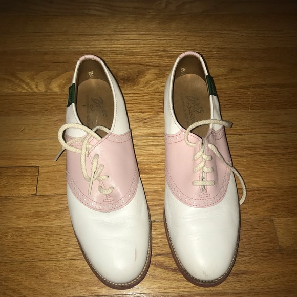 Bass Shoes - Bass Saddle Shoes 8.5 White and Pink